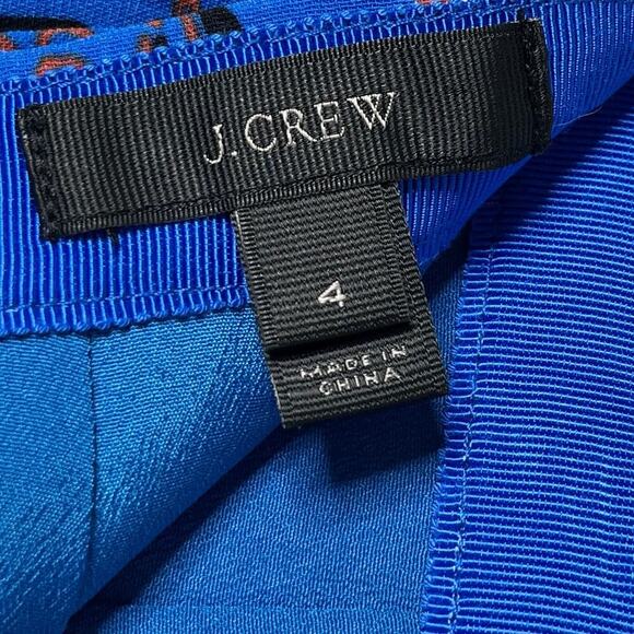 J. Crew Womens Tulip Skirt 4 Blue Floral Print Mini Flutter Lined Above the Knee - Picture 6 of 6